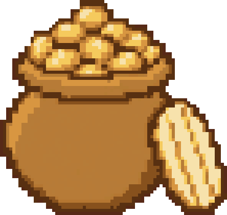 A pot of gold coins